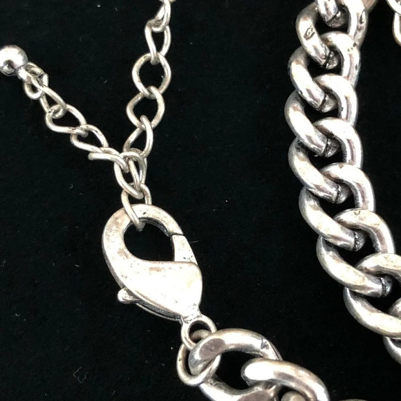 Silver tone faux turquoise multi chain necklace - Picture 6 of 7